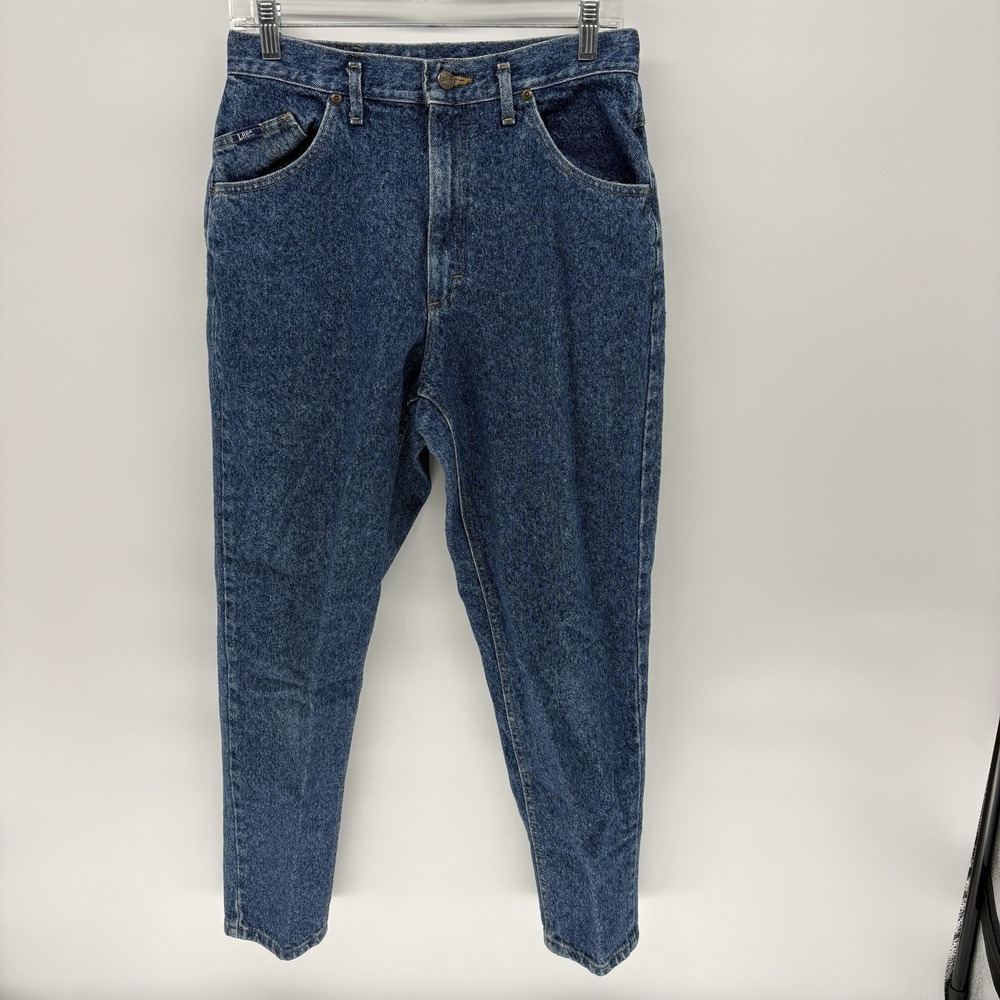 Vintage 80s Lee High-Waisted Pleated Tapered Mom Jeans USA Retro Women 13P 29X26